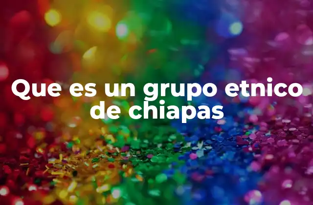 Que es un Grupo Etnico de Chiapas