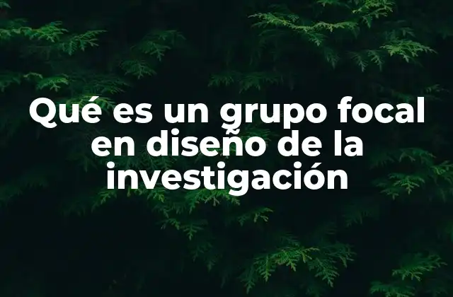 Qué es un Grupo Focal en Diseño de la Investigación