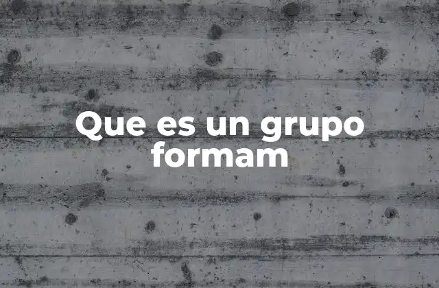 Que es un Grupo Formam