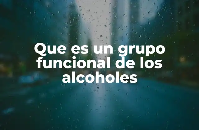 Que es un Grupo Funcional de los Alcoholes