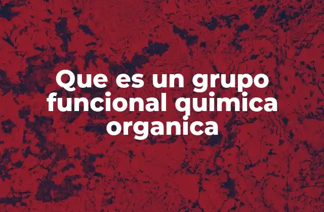 Que es un Grupo Funcional Quimica Organica