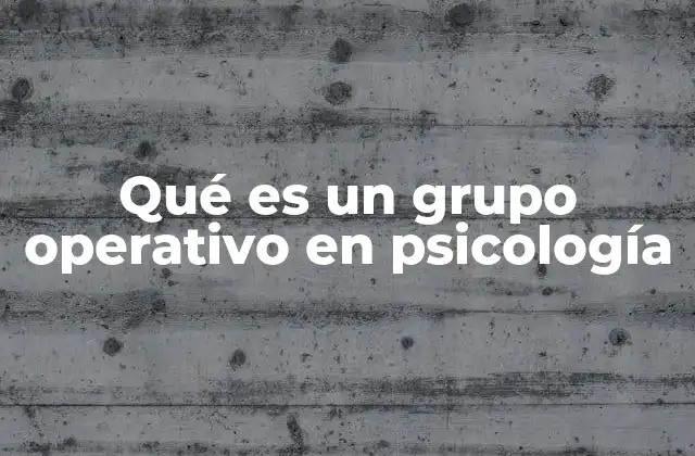 Qué es un Grupo Operativo en Psicología
