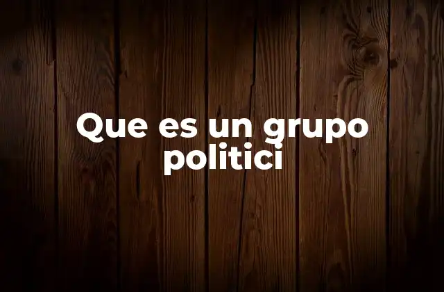 Que es un Grupo Politici