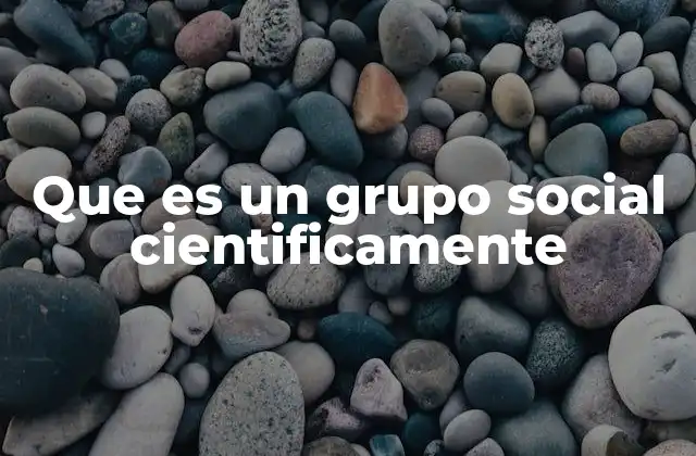 Que es un Grupo Social Cientificamente