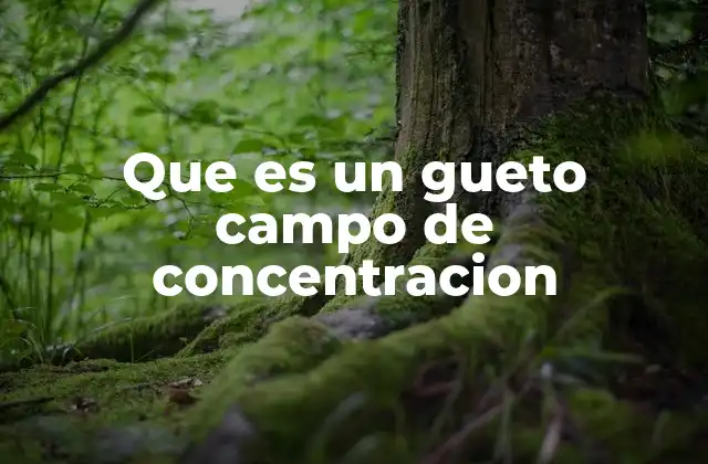 Que es un Gueto Campo de Concentracion