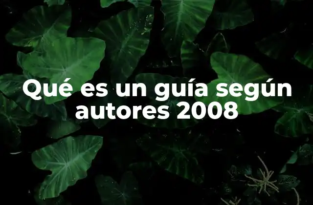 Qué es un Guía según Autores 2008