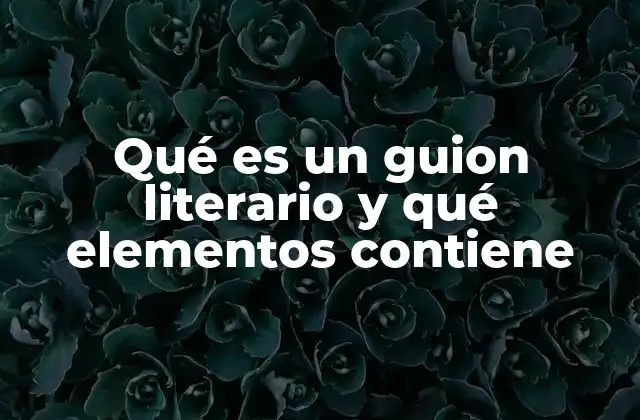 Qué es un Guion Literario y Qué Elementos Contiene