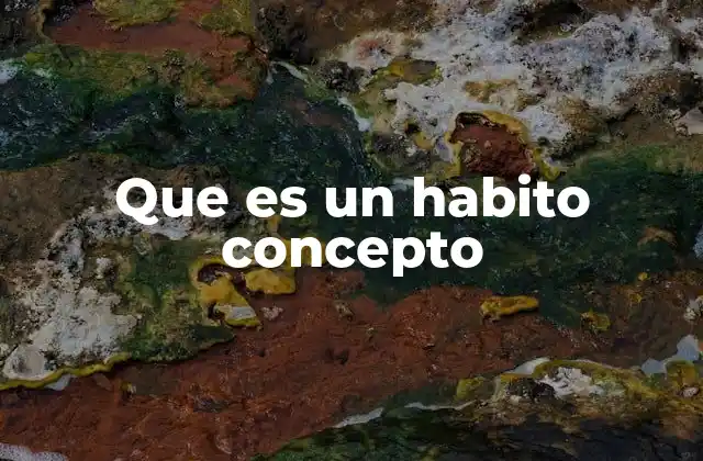 Que es un Habito Concepto