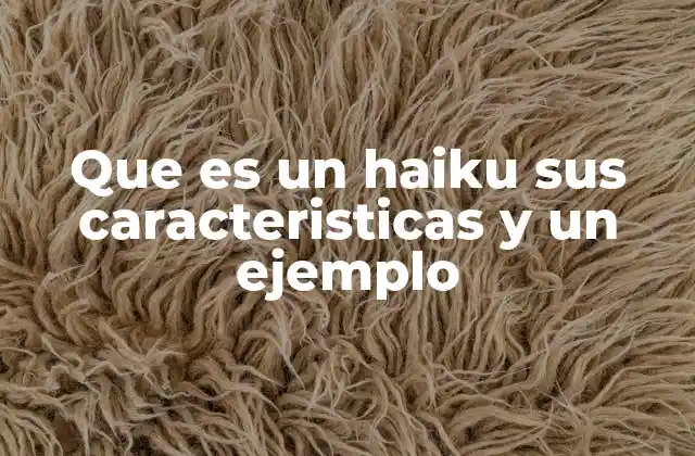 Que es un Haiku Sus Caracteristicas y un Ejemplo