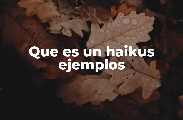 Que es un Haikus Ejemplos