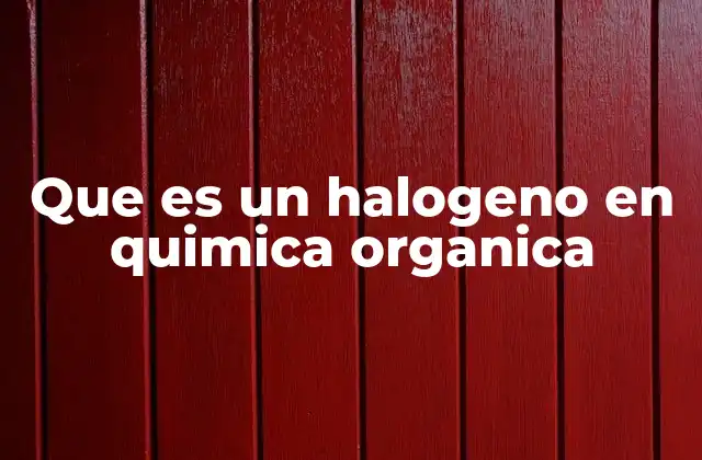 Que es un Halogeno en Quimica Organica