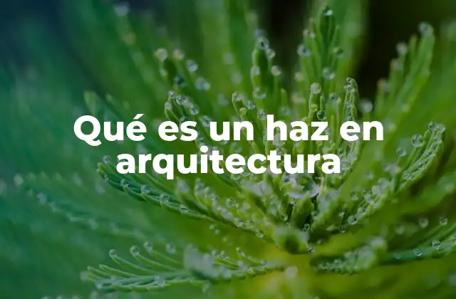 Qué es un Haz en Arquitectura