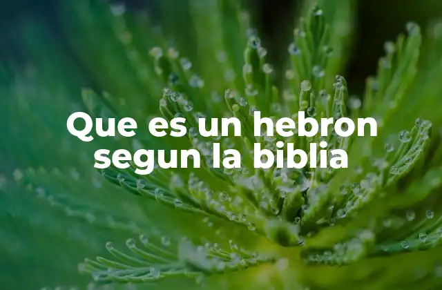 Que es un Hebron Segun la Biblia