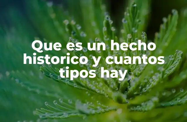 Que es un Hecho Historico y Cuantos Tipos Hay