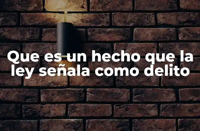 Que es un Hecho que la Ley Señala como Delito