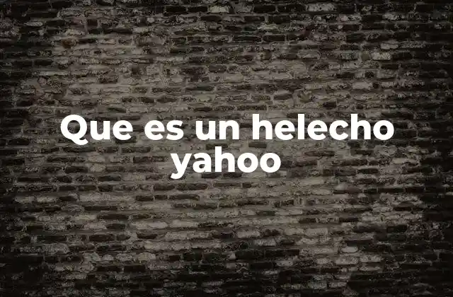 Que es un Helecho Yahoo