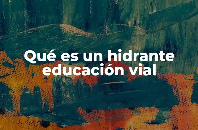 Qué es un Hidrante Educación Vial