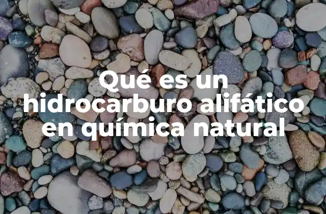 Qué es un Hidrocarburo Alifático en Química Natural