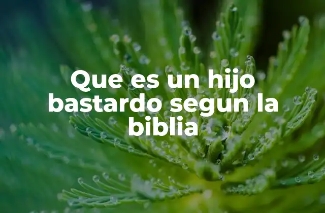 Que es un Hijo Bastardo Segun la Biblia