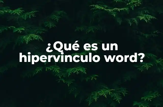 ¿qué es un Hipervinculo Word?