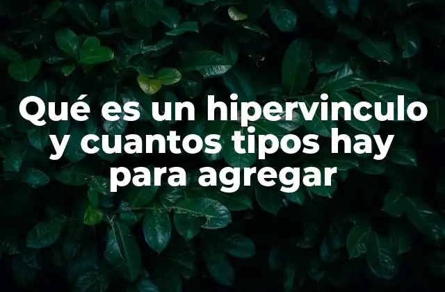 Qué es un Hipervinculo y Cuantos Tipos Hay para Agregar