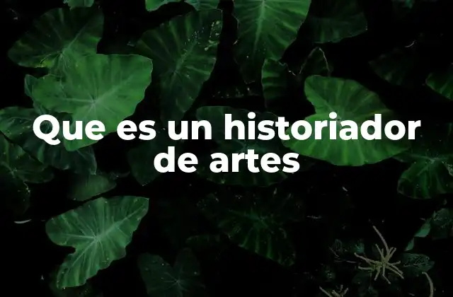 Que es un Historiador de Artes
