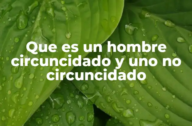 Diferencias entre un hombre circuncidado y uno no circuncidado