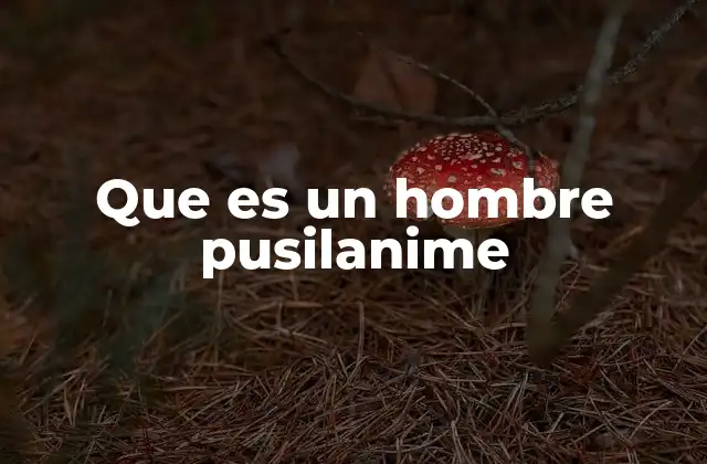 Que es un Hombre Pusilanime