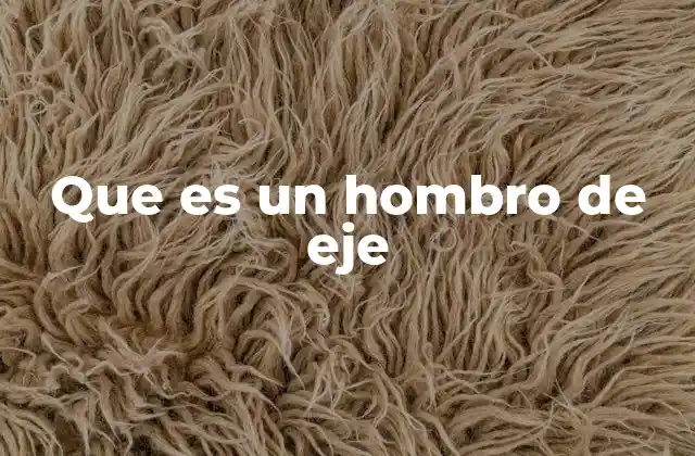 Que es un Hombro de Eje