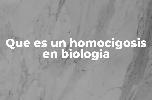 Que es un Homocigosis en Biologia