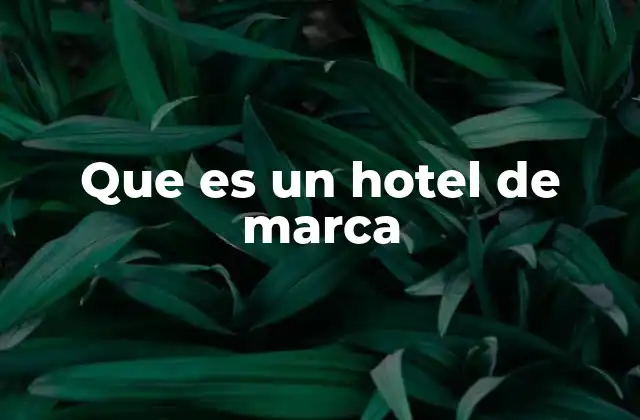 Que es un Hotel de Marca