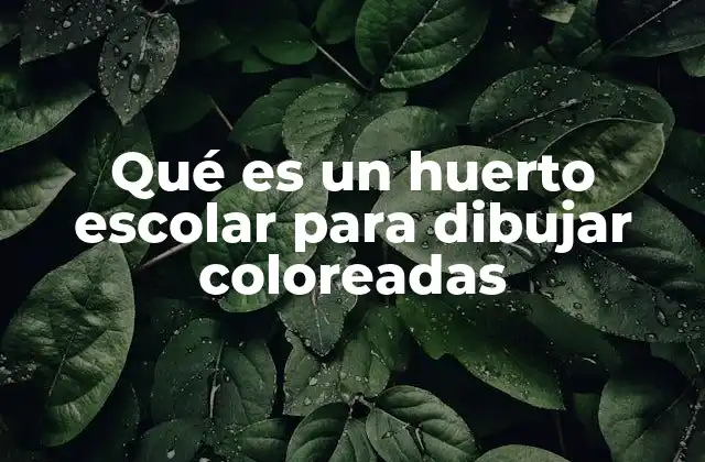 Qué es un Huerto Escolar para Dibujar Coloreadas