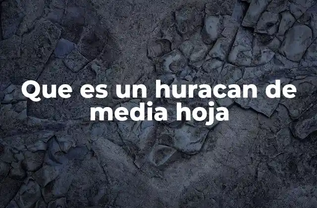 Que es un Huracan de Media Hoja