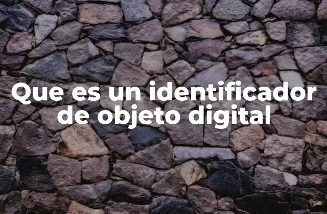 Que es un Identificador de Objeto Digital