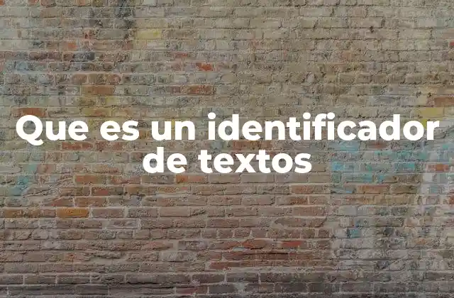Que es un Identificador de Textos