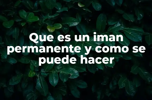 Que es un Iman Permanente y como Se Puede Hacer