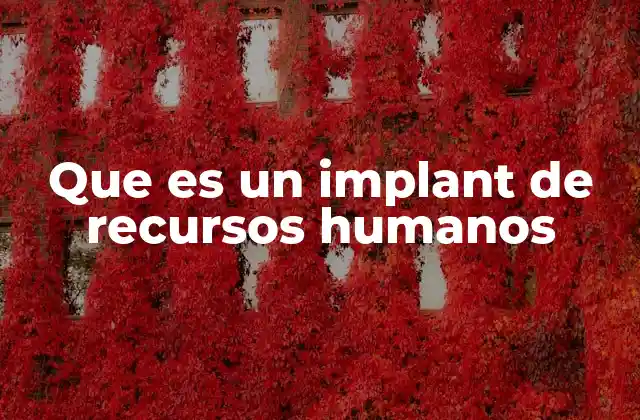 Que es un Implant de Recursos Humanos