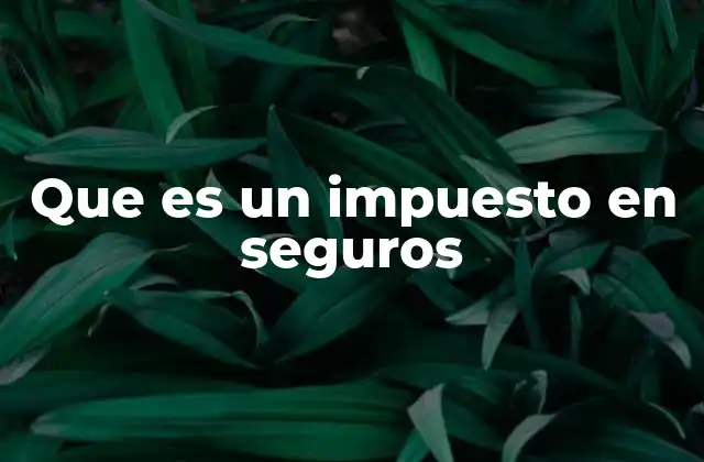 Que es un Impuesto en Seguros