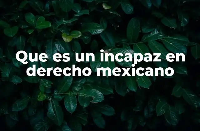 Que es un Incapaz en Derecho Mexicano