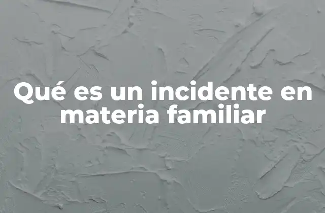 Conflictos que pueden clasificarse como incidentes en materia familiar