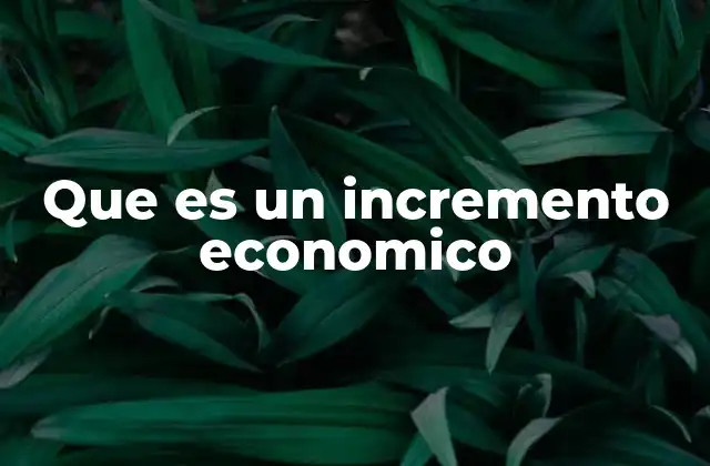 Que es un Incremento Economico