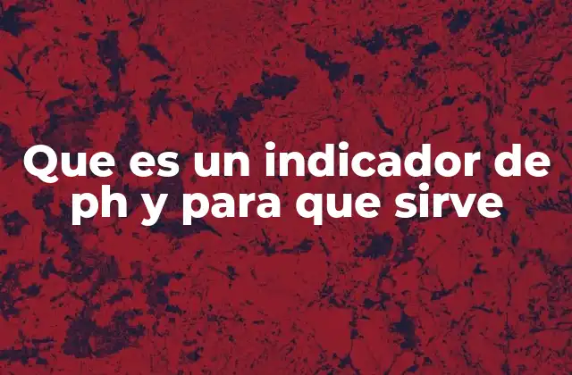 Que es un Indicador de Ph y para que Sirve