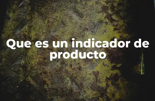 Que es un Indicador de Producto