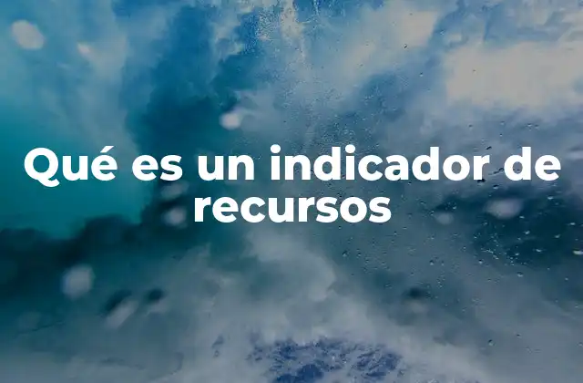 Qué es un Indicador de Recursos