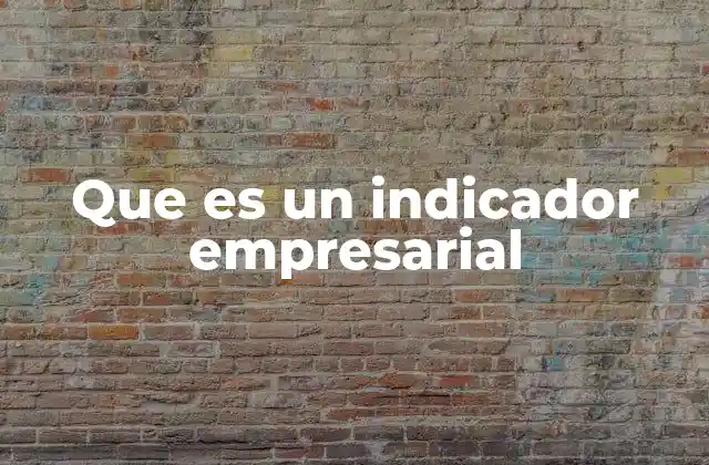 Que es un Indicador Empresarial