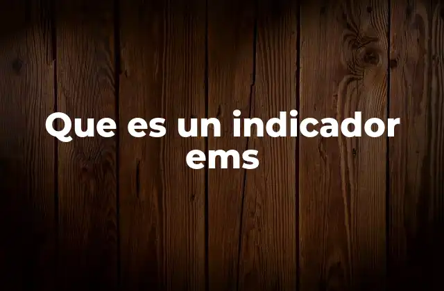 Que es un Indicador Ems