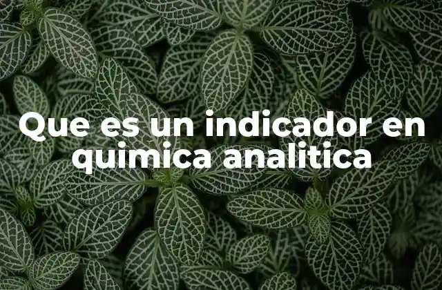 Que es un Indicador en Quimica Analitica