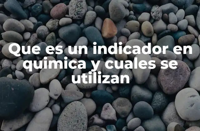 Que es un Indicador en Quimica y Cuales Se Utilizan