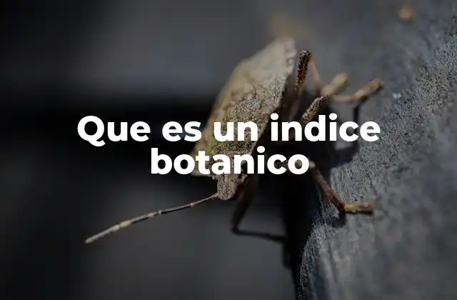 Que es un Indice Botanico