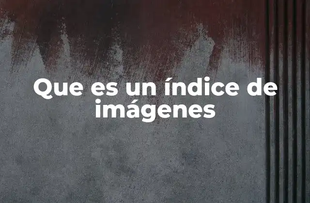 Que es un Índice de Imágenes